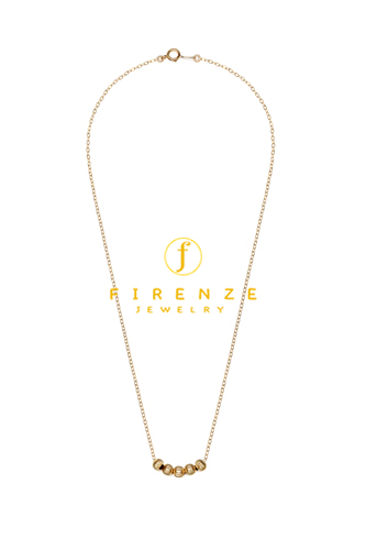 14K Gold Filled Handmade 1.3x400mmPlateCableChain with 5x4mmCorrugatedBall Necklace[Firenze Jewelry] 피렌체주얼리